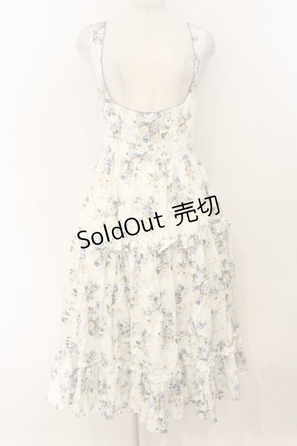 画像1: Victorian maiden / ロココブーケエプロンドレス  ブルー O-26-01-10-081-CL-OP-OW-OS (1)