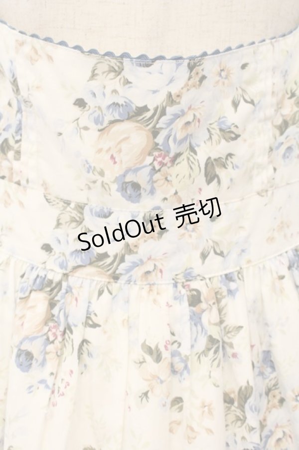 画像2: Victorian maiden / ロココブーケエプロンドレス  ブルー O-26-01-10-081-CL-OP-OW-OS (2)