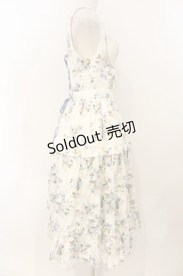 画像4: Victorian maiden / ロココブーケエプロンドレス  ブルー O-26-01-10-081-CL-OP-OW-OS (4)