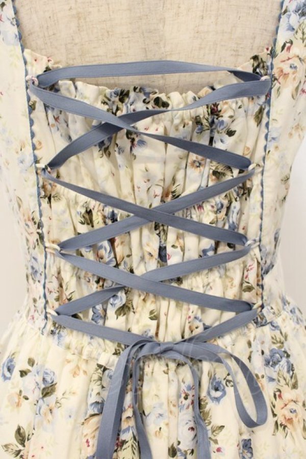 画像6: Victorian maiden / ロココブーケエプロンドレス  ブルー O-26-01-10-081-CL-OP-OW-OS (6)