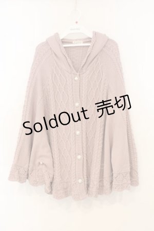 画像: axes femme / ケーブルニットポンチョ  ピンク O-26-01-10-082-AX-JA-IG-OS