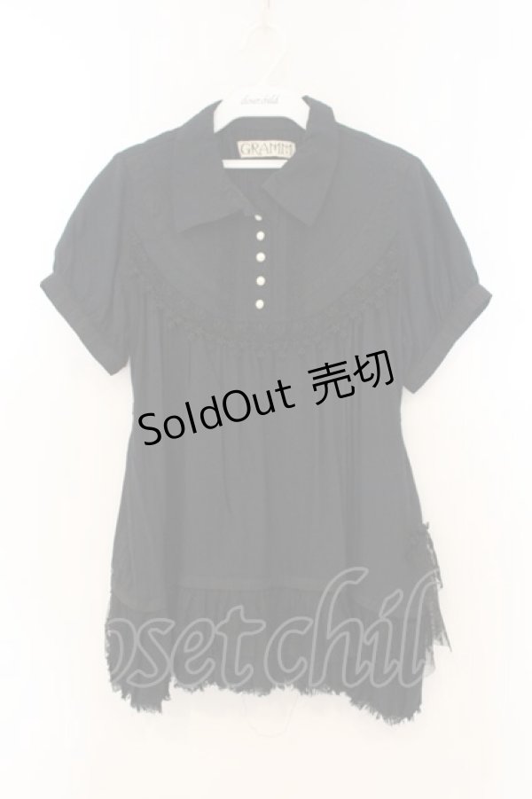 画像1: GRAMM / ヨークタックシャツチュニック  ブラック O-26-01-10-083-HN-OP-IG-OS (1)