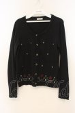 画像1: axes femme / トランプ刺繍カーディガン M クロ O-26-01-10-085-AX-TO-IG-OS (1)