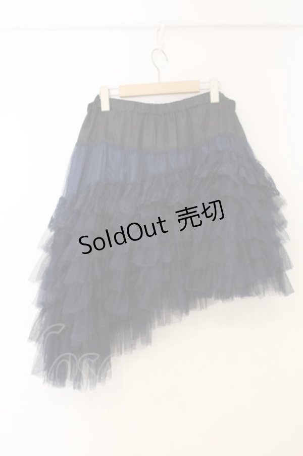 画像3: BPN / チュールアシメスカート M ブラック×ブルー O-26-01-10-089-GO-SK-IG-OS (3)