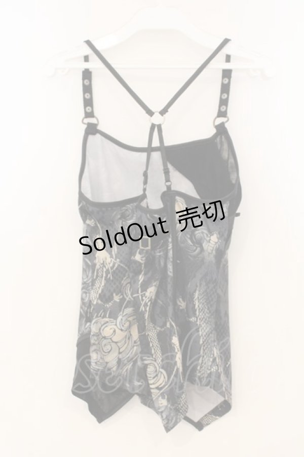 画像3: Ozz Croce / 和柄レースアップキャミソール  グリーン系 O-26-01-10-014-OO-TO-OW-OS (3)