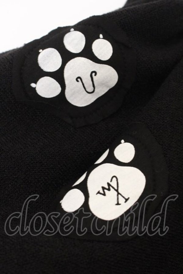 画像2: h.NAOTO / キャットワッペンタートルニット  ブラック O-26-01-10-022-HN-TO-OW-OS (2)