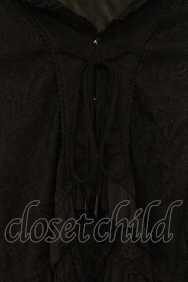 画像2: Ozz Croce / ネット×レースフリルボレロ  ブラック O-26-01-10-024-OO-TO-OW-OS (2)