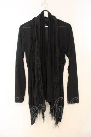 画像: NAOTO SEVEN / 異素材バッククロスカーディガン  ブラック O-26-01-10-026-HN-TO-OW-OS