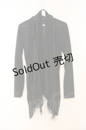 画像: NAOTO SEVEN / 異素材バッククロスカーディガン  ブラック O-26-01-10-026-HN-TO-OW-OS