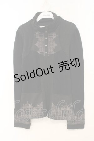 画像: OZZ ANGELO / ゲートptニットプルオーバー  ブラック O-26-01-10-027-OO-TO-OW-OS