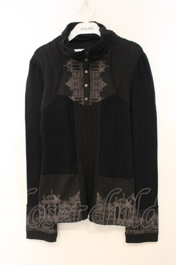 画像1: OZZ ANGELO / ゲートptニットプルオーバー  ブラック O-26-01-10-027-OO-TO-OW-OS (1)