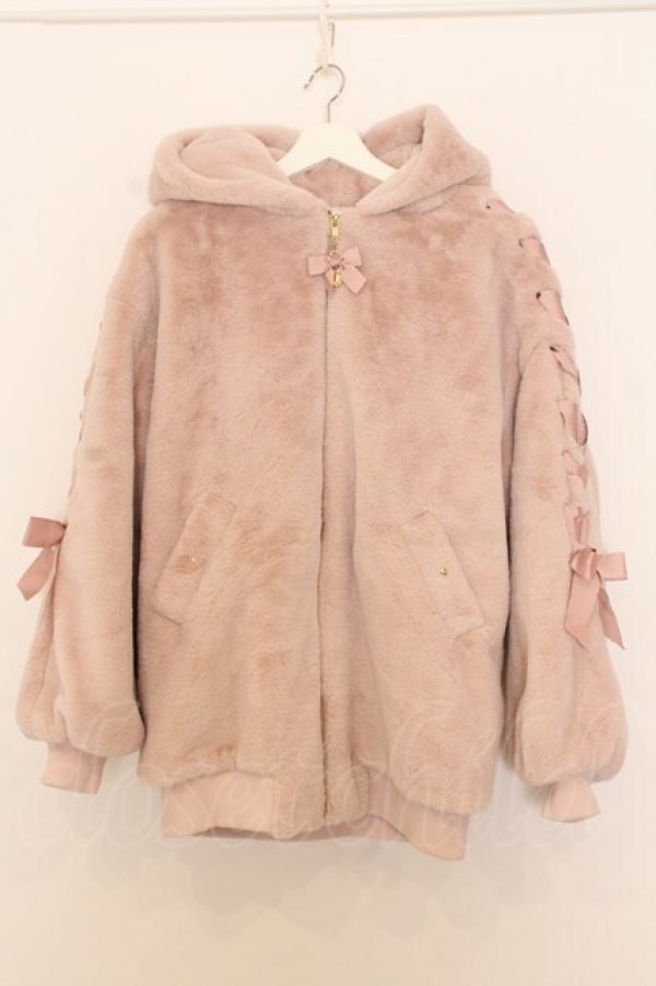 画像1: LIZ LISA / うさみみフードファーブルゾン  ピンク O-26-01-11-035-LO-JA-OW-OS (1)