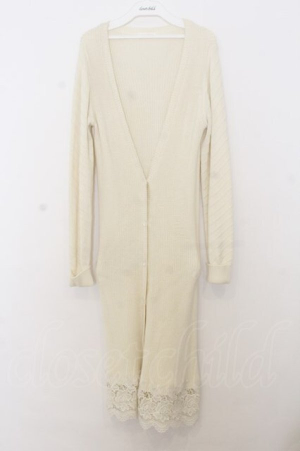 画像1: LIZ LISA / 裾レースロングカーディガン  アイボリー O-26-01-11-039-LO-TO-IG-OS (1)
