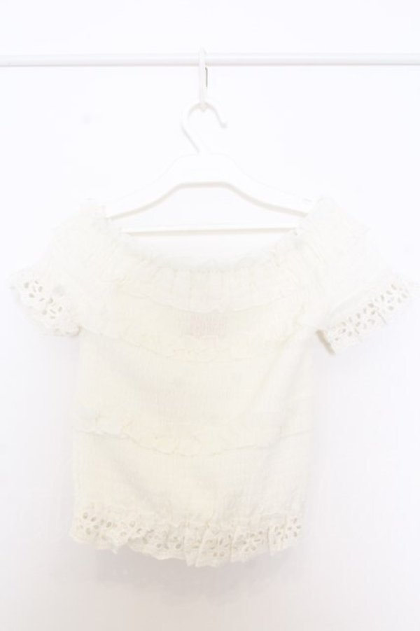 画像3: LIZ LISA / シャーリングトップス 0 シロ O-26-01-11-043-LO-TO-YM-OS (3)