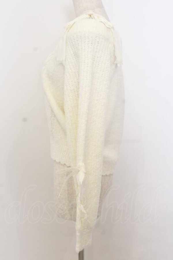 画像2: LIZ LISA /  リボンショルダーニットトップス 0 シロ O-26-01-11-045-LO-TO-YM-OS (2)