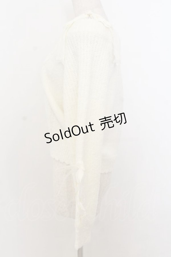 画像2: LIZ LISA /  リボンショルダーニットトップス 0 シロ O-26-01-11-045-LO-TO-YM-OS (2)