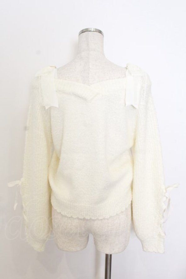 画像4: LIZ LISA /  リボンショルダーニットトップス 0 シロ O-26-01-11-045-LO-TO-YM-OS (4)