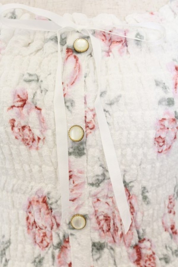 画像2: LIZ LISA / バラ柄オフショルシャーリングワンピース 0 シロ O-26-01-11-046-LO-OP-YM-OS (2)