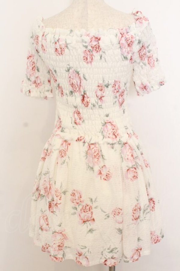 画像3: LIZ LISA / バラ柄オフショルシャーリングワンピース 0 シロ O-26-01-11-046-LO-OP-YM-OS (3)