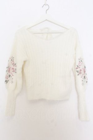 画像: LIZ LISA / 刺繍腕モヘアリブニット 0 シロ O-26-01-11-047-LO-TO-YM-OS