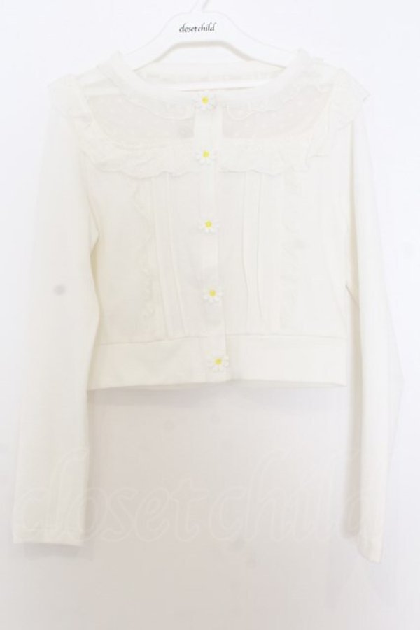 画像1: LIZ LISA / シースルーデコルテデイジーカーディガン 0 シロ O-26-01-11-048-LO-TO-YM-OS (1)