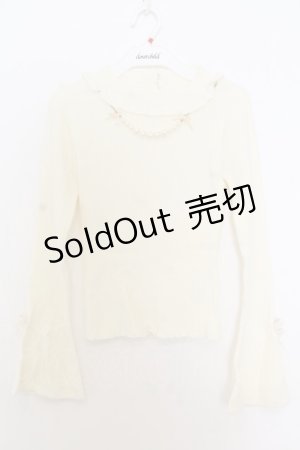 画像: LIZ LISA / パールネックレス付きテレコニットソー 0 アイボリー O-26-01-11-049-LO-TO-YM-OS