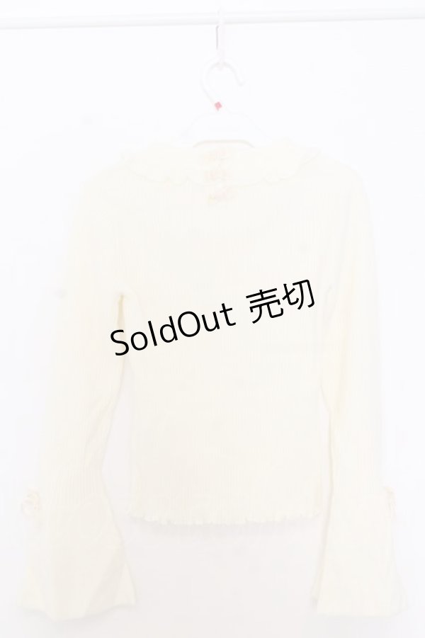 画像3: LIZ LISA / パールネックレス付きテレコニットソー 0 アイボリー O-26-01-11-049-LO-TO-YM-OS (3)