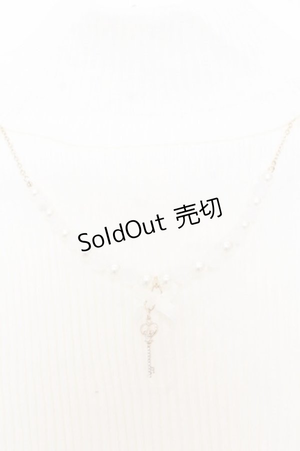 画像2: LIZ LISA / キーネックレス付きテレコニットソー 0 シロ O-26-01-11-050-LO-TO-YM-OS (2)