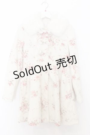 画像: LIZ LISA / ファー襟花柄起毛コート F シロ O-26-01-11-006-LO-CO-YM-OS