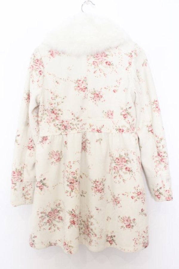 画像5: LIZ LISA / ファー襟花柄起毛コート F シロ O-26-01-11-006-LO-CO-YM-OS (5)