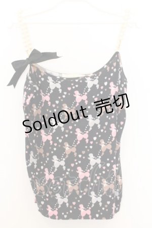 画像: JESUS DIAMANTE / プードル柄キャミソール  クロ O-26-01-11-007-JE-TO-OW-OS