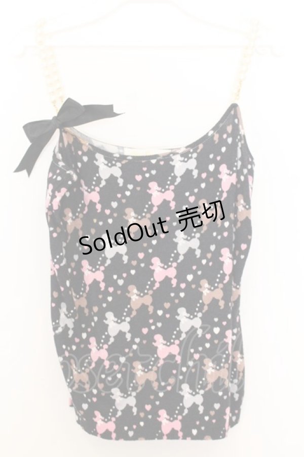 画像1: JESUS DIAMANTE / プードル柄キャミソール  クロ O-26-01-11-007-JE-TO-OW-OS (1)