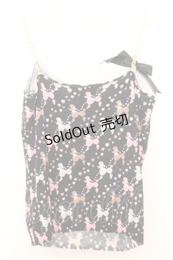 画像3: JESUS DIAMANTE / プードル柄キャミソール  クロ O-26-01-11-007-JE-TO-OW-OS (3)