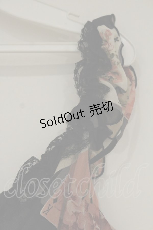 画像2: JESUS DIAMANTE / ジュリエットワンピース 42 トランプ薔薇柄黒 O-26-01-11-012-JE-OP-OW-OS (2)