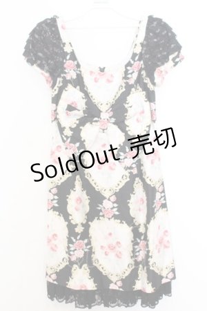 画像: JESUS DIAMANTE / 小悪魔リッツワンピース 42 オーナメント柄黒 O-26-01-11-014-JE-OP-OW-OS