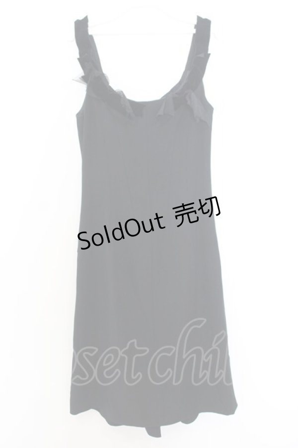 画像1: JESUS DIAMANTE / 別珍リボンワンピース 40 クロ O-26-01-11-015-0-OP-OW-OS (1)