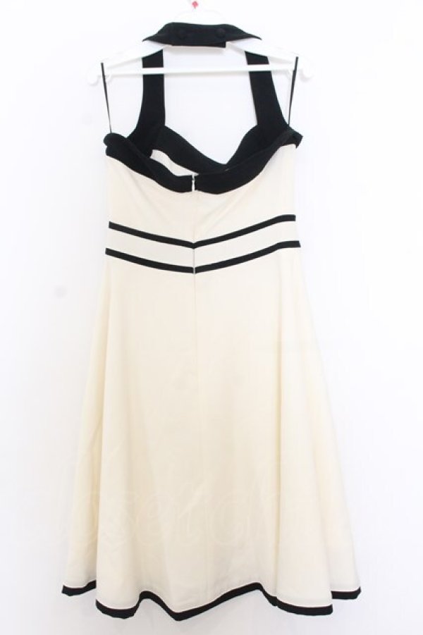 画像4: JESUS DIAMANTE / バイカラーホルターワンピース 40 アイボリー×クロ O-26-01-11-016-JE-OP-OW-OS (4)