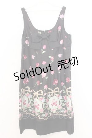 画像: JESUS DIAMANTE / JAPONドールワンピース 40 オーナメントリボン柄黒 O-26-01-11-019-JE-OP-OW-OS