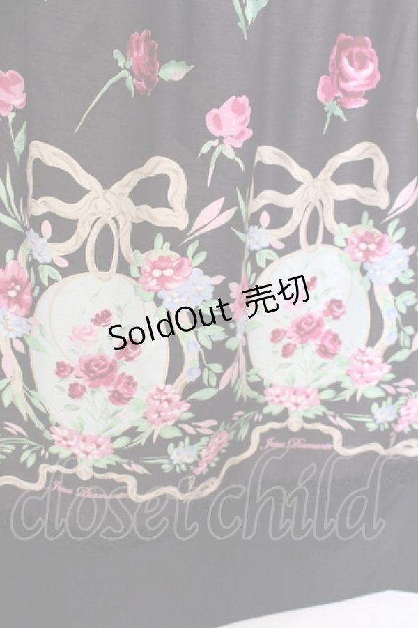 画像2: JESUS DIAMANTE / JAPONドールワンピース 40 オーナメントリボン柄黒 O-26-01-11-019-JE-OP-OW-OS (2)