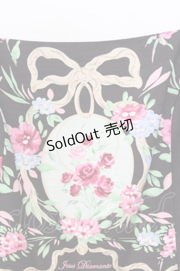 画像2: JESUS DIAMANTE / バックリボンミニーワンピ 40 オーナメントリボン柄黒 O-26-01-11-020-JE-OP-OW-OS (2)