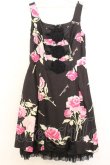 画像1: JESUS DIAMANTE / BBワンピース  プレミアムローズ柄黒 O-26-01-11-025-JE-OP-OW-OS (1)