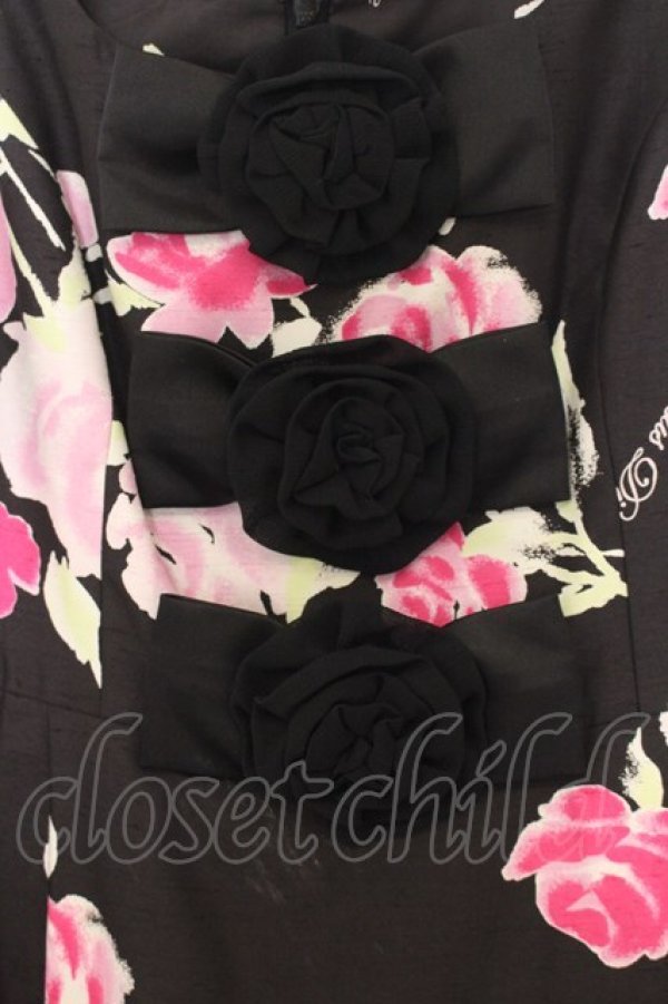 画像2: JESUS DIAMANTE / BBワンピース  プレミアムローズ柄黒 O-26-01-11-025-JE-OP-OW-OS (2)