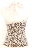 画像2: JESUS DIAMANTE / ホルターリボンキャミソール 40 ヒョウ柄ベージュ×ピンク O-26-01-11-030-JE-TO-OW-OS (2)