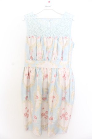 画像: JESUS DIAMANTE / ルリジューズワンピII 40 オーナメント柄サックス O-26-01-11-031-JE-OP-OW-OS