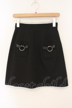 画像: Jamieエーエヌケー / ピアス台形スカート M クロ O-26-01-12-034-0-SK-OW-ZT540