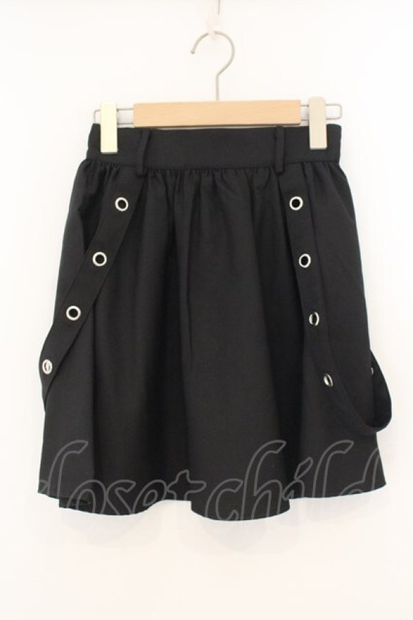 画像1: Jamie エーエヌケー / ハーネスギャザースカート M クロ O-26-01-12-035-LO-SK-OW-OS (1)