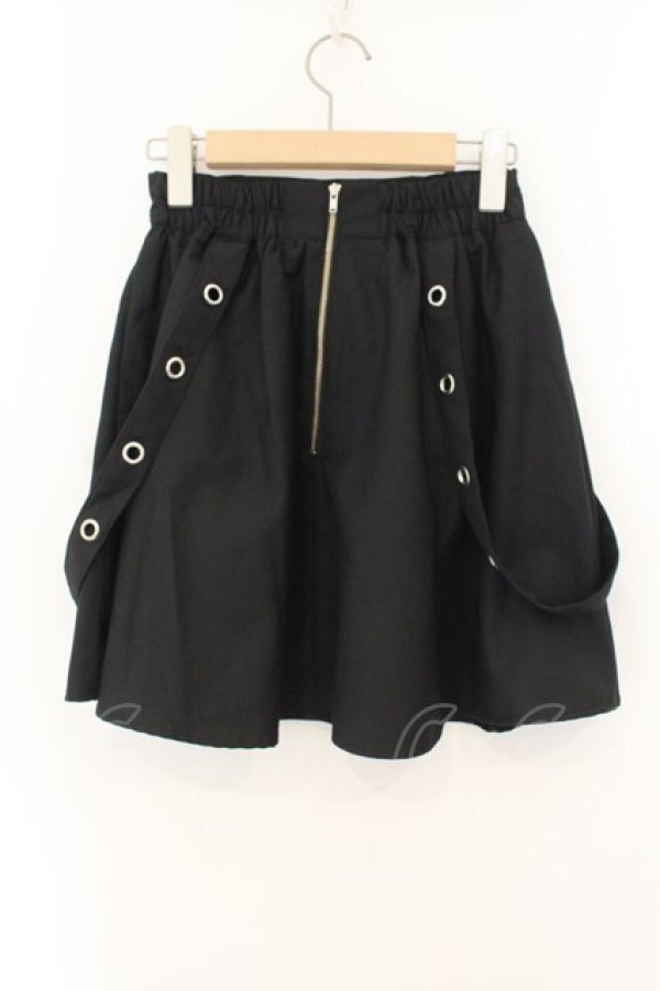 画像2: Jamie エーエヌケー / ハーネスギャザースカート M クロ O-26-01-12-035-LO-SK-OW-OS (2)
