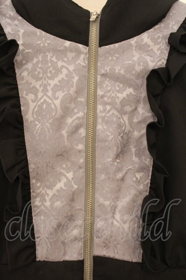 画像2: axes femme POETIQUE / ジャカード切替ブルゾン M ブラック O-26-01-12-039-AX-JA-YM-OS (2)