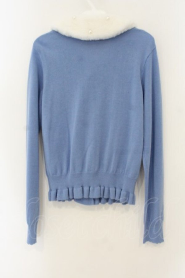 画像4: BABY,THE STARS SHINE BRIGHT / ファー衿付きパールカーディガン  ブルー O-26-01-12-041-BA-TO-IG-OS (4)