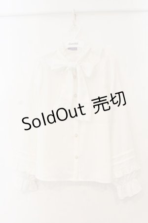 画像: axes femme Kawaii / ピンタック袖デザインブラウス  シロ O-26-01-12-044-AX-BL-IG-OS